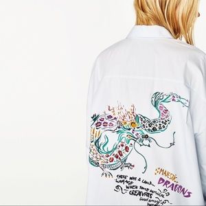 Zara trafaluc button down blouse